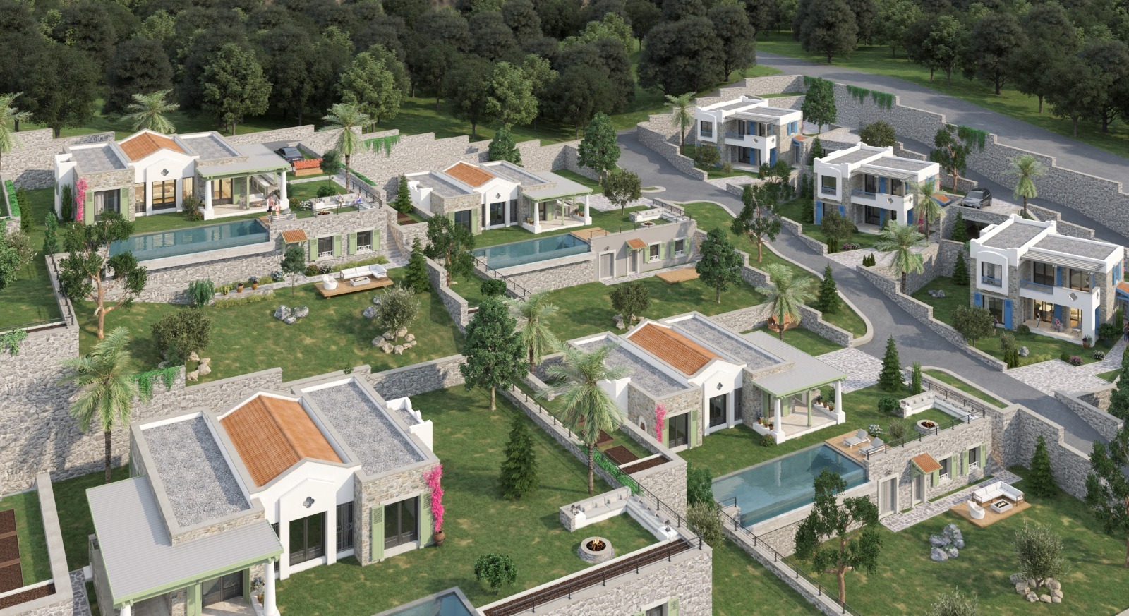 Bodrum / Gümüşlük (Karakaya) 29 adet villa ve 30 adet flat daire